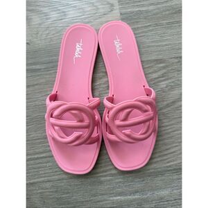 Interlocking Pink GG slide rubber sandal - size 7
